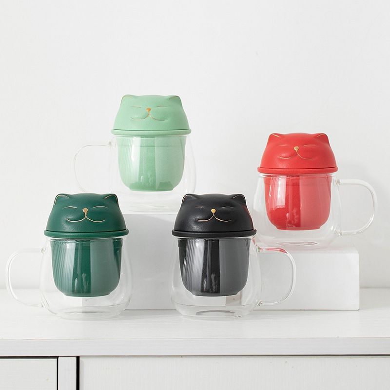 【汀和大福】招財貓玻璃辦公杯 【汀和大福】招財貓玻璃辦公杯